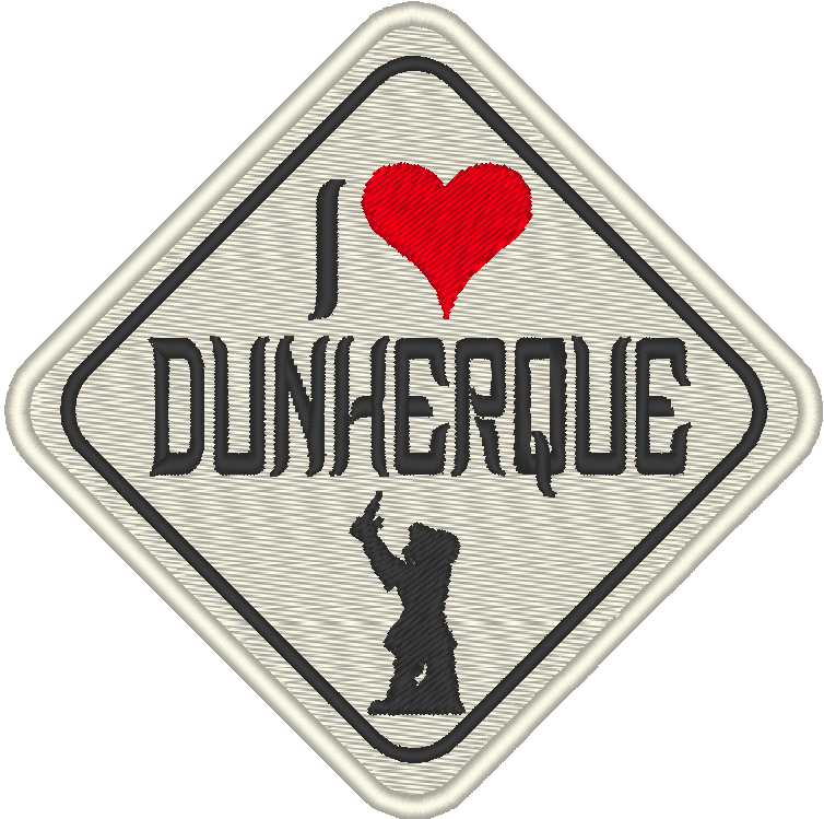 Ecusson I love Dunkerque (Divers coloris)