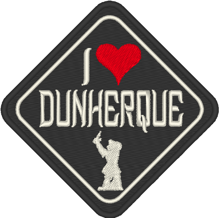 Ecusson I love Dunkerque (Divers coloris)