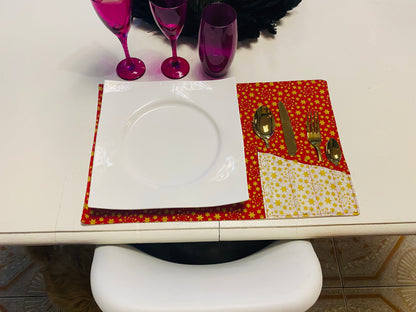 Set de table rouge étoile