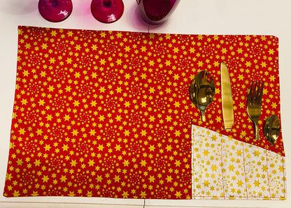 Set de table rouge étoile