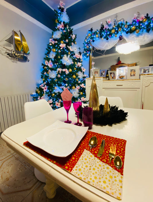 Set de table rouge étoile